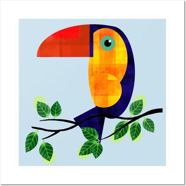 Toucan Perched on Branch Wall Art by Scratch